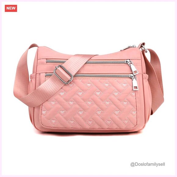 Handbags - Nylon Crossbody Bag Multi-Pocket Lightweight Work Travel Shoulder Bag